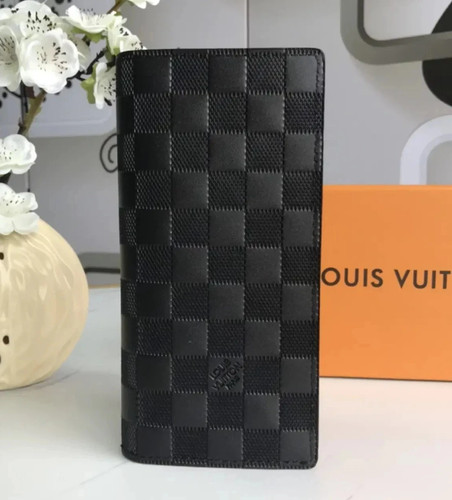 Louis Vuitton Damier Infini Porte feiulle Brazza Long Wallet Black