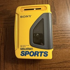 Vintage Sony Sports Walkman WM-AF54 AM/FM Cassette Player 1989 Yellow Tested