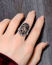 Turritella Agate 925 Sterling Silver Ring, Christmas Gift, Antique Jewelry Ring