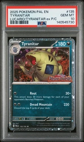Pokémon Tyranitar (Paldea Evolved Stamp) 135/193 Holo PSA 10