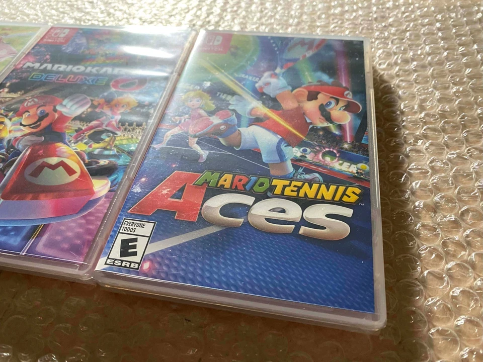 New Super Mario Bros. U Deluxe + Kart 8 Deluxe + Tennis Aces (Switch) - SEALED - Image 4 of 4