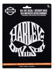Harley Davidson Die Cut Willie G Skull Shape Clear Logo Vinyl Decal 6x8" CG40028