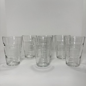 Nespresso Nescafe Clear Coffee Glass Cup 6pc Set N Logo Frosted & Embossed