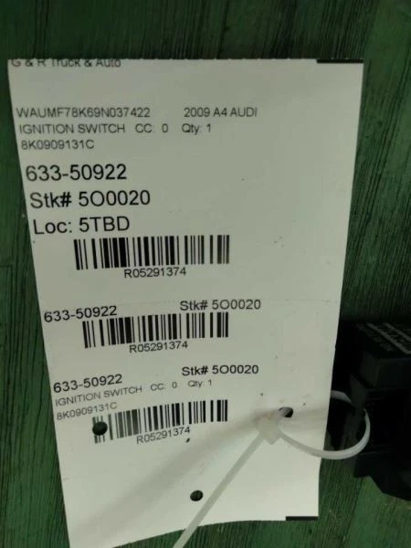 2009 2010 2011 2012 AUDI A4 ЗАЖИГАНИЯ ПЕРЕКЛЮЧАТЕЛЬ СТАРТЕР W КЛЮЧ 8K0909131C - Изображение 3 из 4