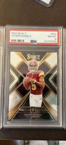 2023 Panini Select XRC Silver Prizm #502 Jayden Daniels RC Rookie PSA 8 NM-MT