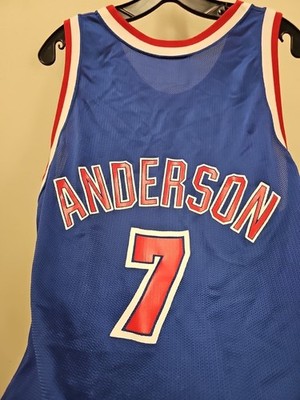 Vintage 90s Champion New Jersey Nets Jersey Kenny Anderson Size 44
