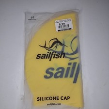 NEW Sailfish Silicone Swim Cap, Yellow, One Size