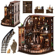 Book Nook Kit for Adults Booknook DIY Miniature House Kit Library Decor Fanta...