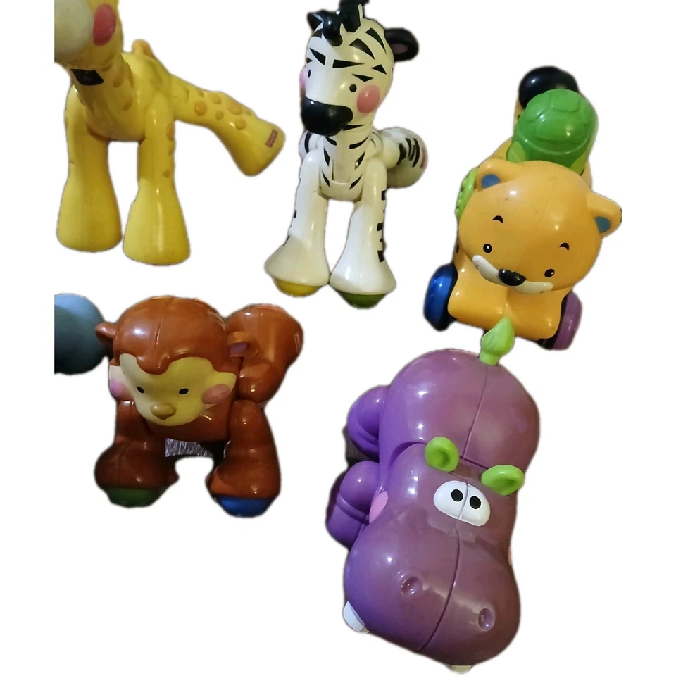 Fisher Price Click Clack Increíbles Animales Lote de 7 Cebra León Panda Hipopótamo Oso Foto 2 de 4