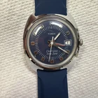 Vintage Timex Dynabeat Time Zone Blue Dial Running New Battery