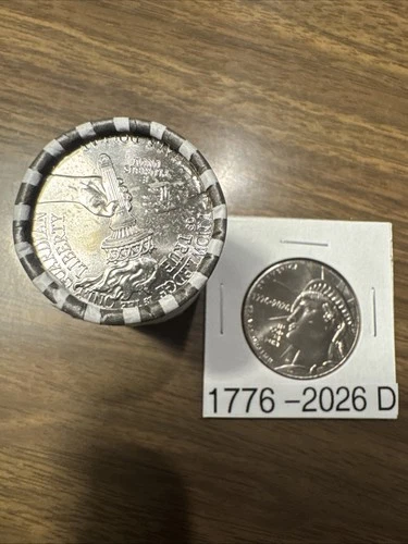 2026 SEMIQUINCENTENIAL50 Cent Piece Roll of 20 Coins Plus 1 Free. Free Shipping