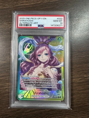 Shirahoshi 2025 One Piece OP11 - Alternate Art - Leader - #022 PSA 10