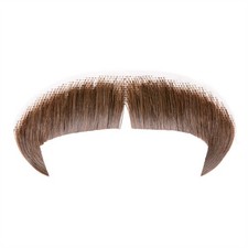 Light Brown 100 Human Hair European Character Elegant Handlebar Mustache 2028