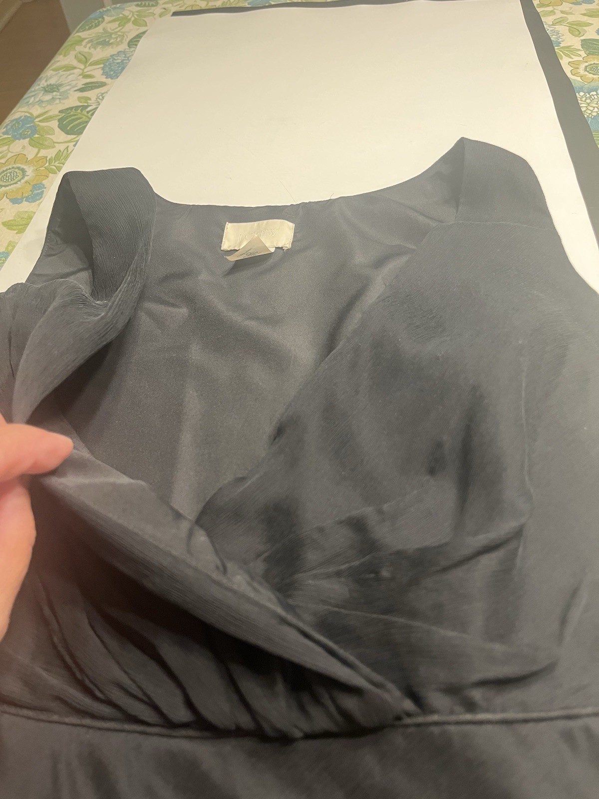 J Crew Dress 100% Silk Black Crepe Chiffon Layere… - image 14