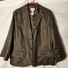 Liz Claiborne Villager Womens Blazer Jacket Size 16 Lined with White Stitching