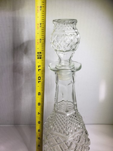 Bottiglia decanter vino vintage Anchor Hocking Wexford vetro cristallo con tappo - Foto 9 di 9