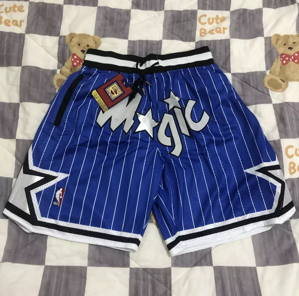 Premium Orlando Magic Classics Hardwood NBA Basketball Shorts Pockets Blue L