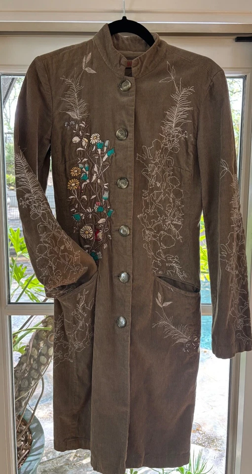 VESTIDO JOHNNY WAS VERDE PANA BORDADO TALLA PEQUEÑA Foto 4 de 4