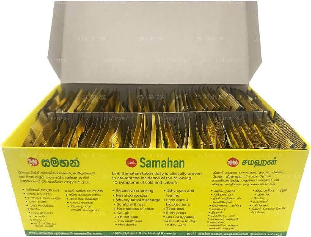 100 SAMAHAN Ayurveda Herbal Tea Natural Drink for Cough & Cold remedy