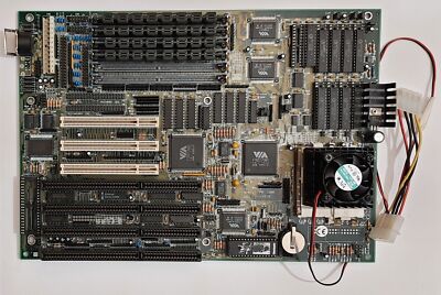 FIC PA-2000 Sockel 5 ISA retro Mainboard + AMD 5k86-P75 75MHz + 32MB EDO-RAM