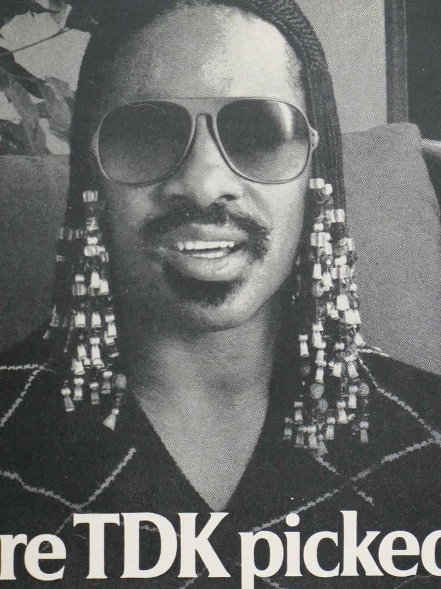 Stevie Wonder Vintage 1980 TDK Original Print Ad 8.5 x 11