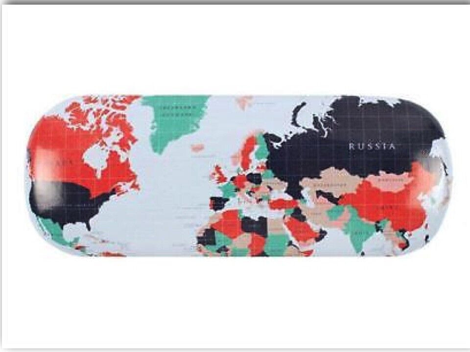 Map Print Adventure Awaits Glasses Case