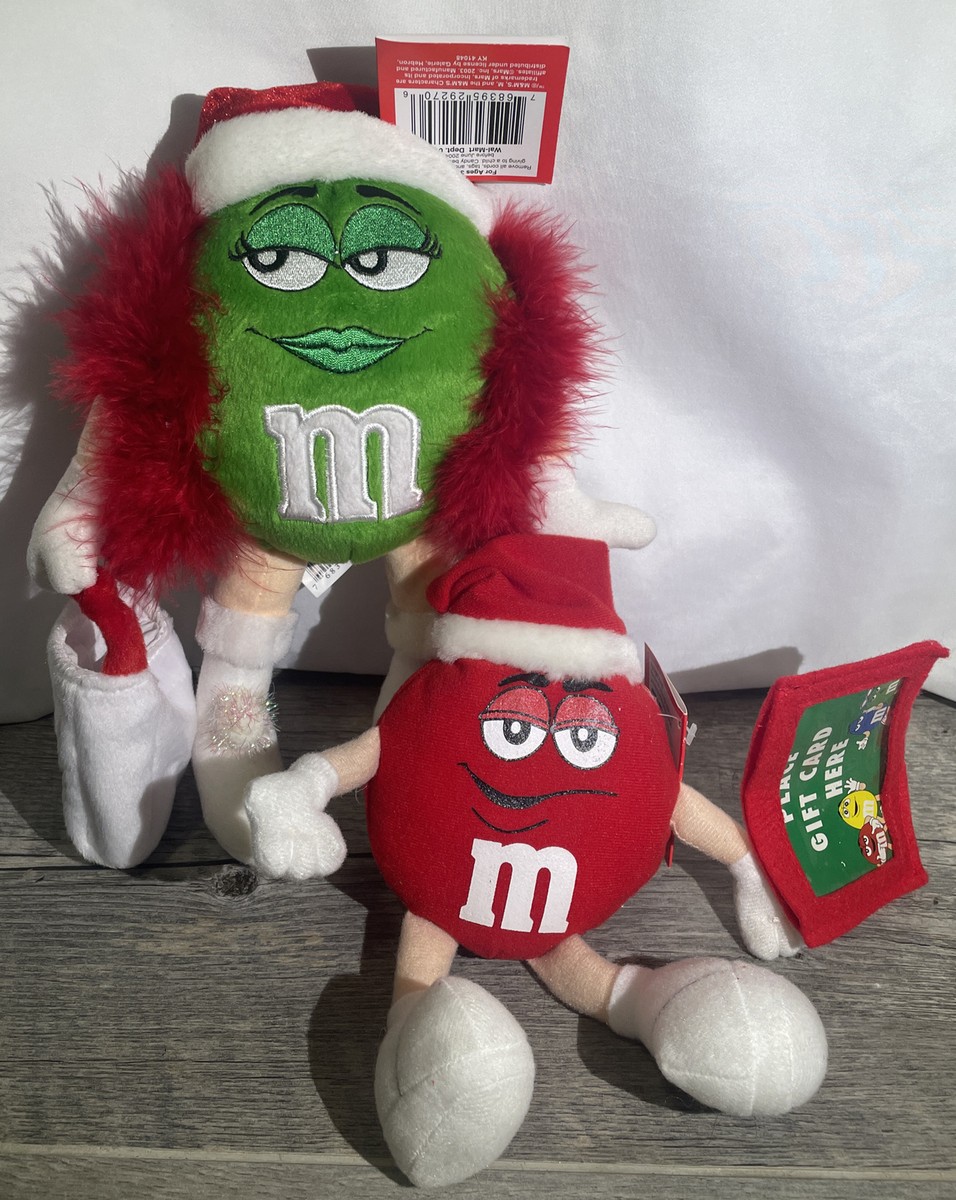 M&Ms Lot of 2 Plush Christmas Red M&M 13
