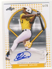 BRANDON WALKER 2018 Leaf Perfect Game PG Yellow AUTO /25 FSU