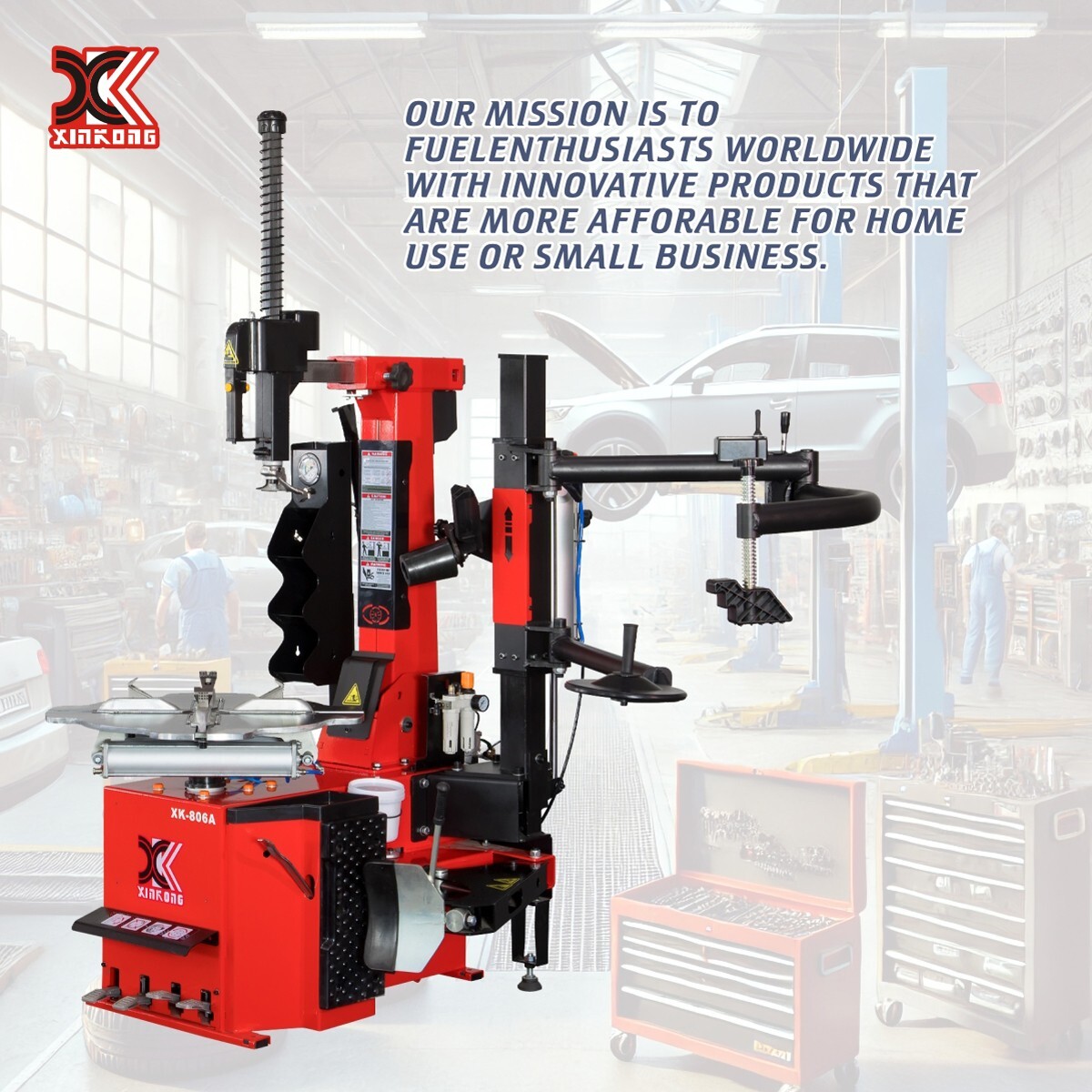 XK 806A Wheel Changer Tire Changer Machine  Auto Repair Tool Rim Clamp 14-28''