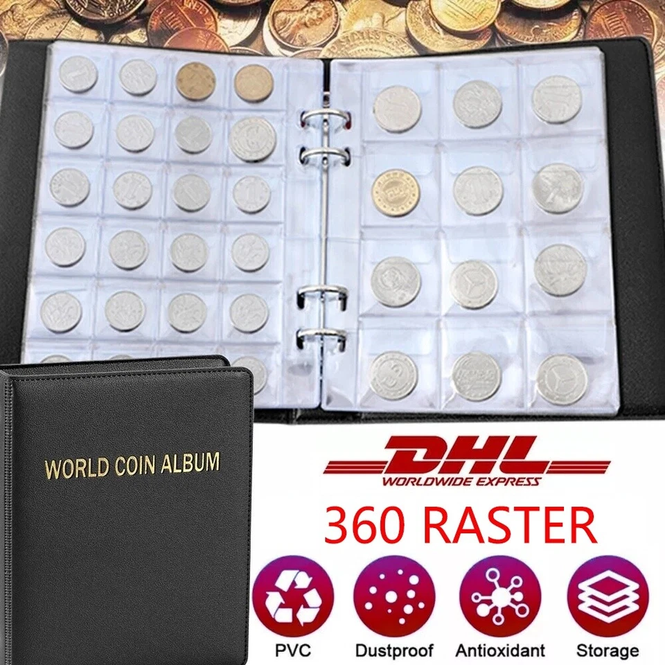 Münzenalbum Münzalbum Münzen Sammelalbum 360 Taschen 2 Euro Münzen Aufbewahrung