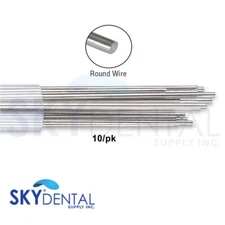 Ortho Retainer Wire Round Straight Lengths 14" Stainless Steel Dental Wires 10pk