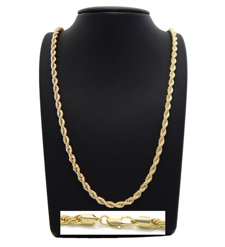 5mm Rope Chain Necklace 14k Yellow Gold 