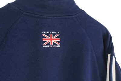 ADIDAS Great Britain Athletics Team Sweatshirt 1/4 Zip Size