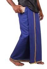 Cotton Men's Blue Colour Single Dhoti US