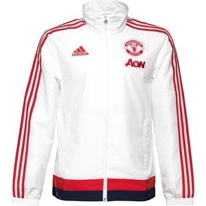Details about Adidas Men's MUFC Manchester United FC Football Presentation Jacket White New S adidas Men's Manchester United FC Football Presentation Jacket