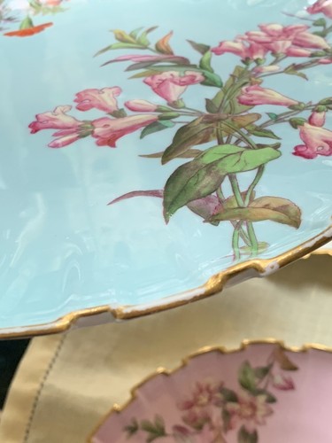 Vintage Copeland's China Set Of 3 Botanical Fluted Plates, Gorgeous! - Picture 6 of 12