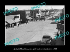 OLD LARGE HISTORIC PHOTO OF SPRINGHILL LOUISIANA THE MAIN ST & STORES c1950 1