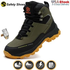 Mens Work boots Walking Indestructible Steel Toe Safety Shoes Outdoor Hiking