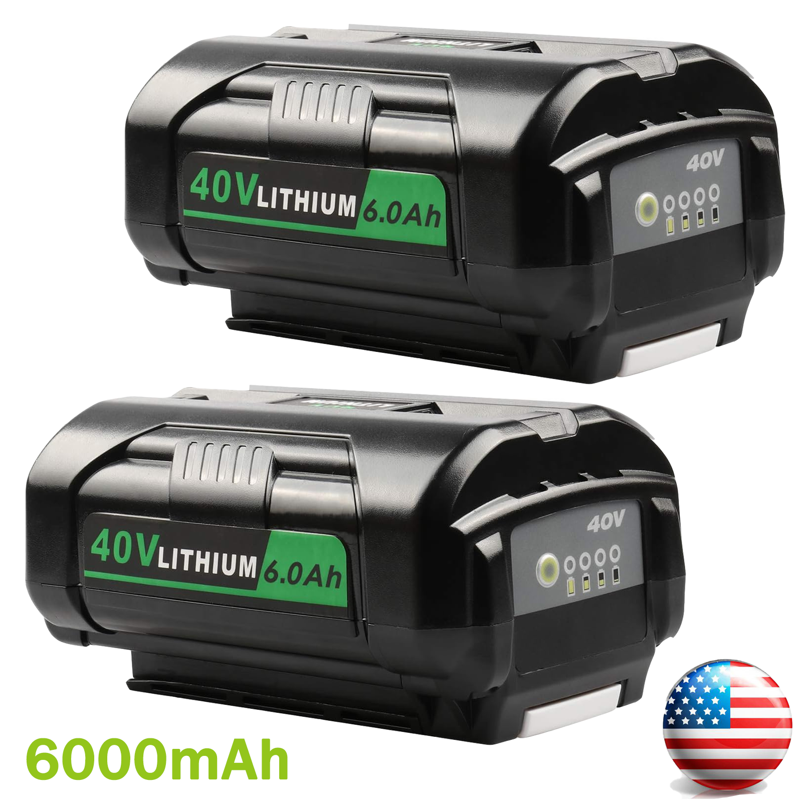2X Ryobi 40V 6.0Ah Extended High Capacity Lithium-Ion Battery OP4050 OP40602