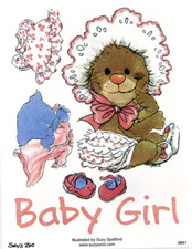 Suzy's Zoo "Baby Girl" 4.5 x 6 Scrapbook Sticker 9841 1 SHEET