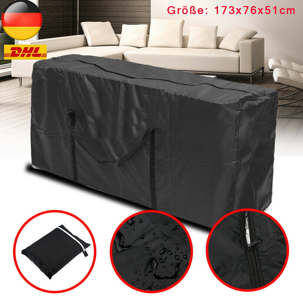 AiQInu Gartenauflagen Aufbewahrungstasche - Wasserdichte Schutzhülle 173x76x51cm Mit Tragegriff