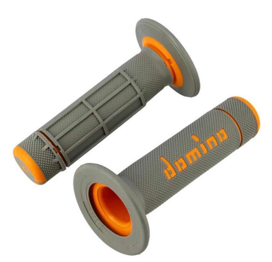 Revêtement Domino A020 Cross gris et orange 118mm idéal pour le pilotage sur terrain de boue