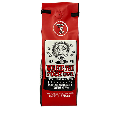 2 pack - Wake the F'Up Coffee Chocolate Macadamia Nut Flavored Extra Strong 16oz