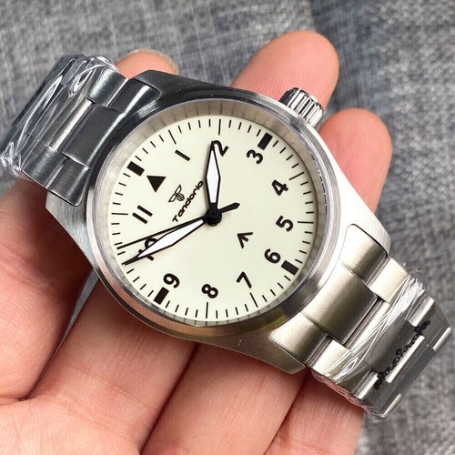 Reloj automático para hombre 36 mm Tandorio esfera luminosa cristal zafiro NH35A PT5000 - Imagen 6 de 7