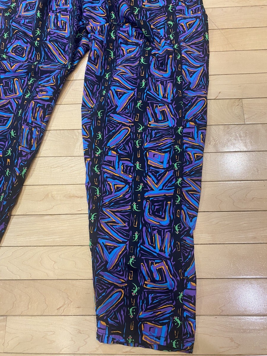 Gecko Hawaii Vintage 80s 90s Parachute Baggy Neon Pants Good