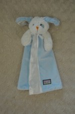 Blankets  Beyond Blue White Puppy Dog Lovey Baby Security Blanket Silky Satin