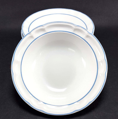 Hearthside Floral Expressions Blue White Soup Cereal Bowls Mexico 6 7/8'' Set/3