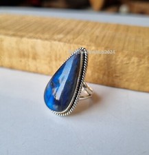 Awesome Labradorite Gemstone Ring 925 Sterling Silver Wedding Gift Ring PG5342