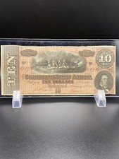 1864-$10 Dollarsbill . Cofederate States of America nice bill.