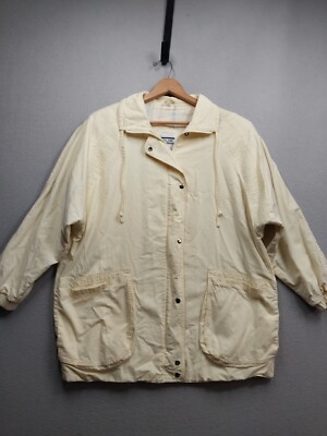 VTG Winks Lane Yellow Jacket Womens 20W 100% Cotton Zip Snap Lined
